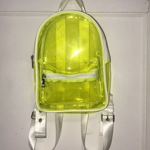 Clear Lime green Backpack